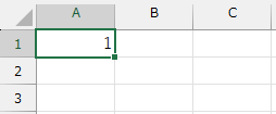 A1セルに「1」と入力