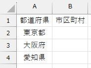 都道府県名を入力