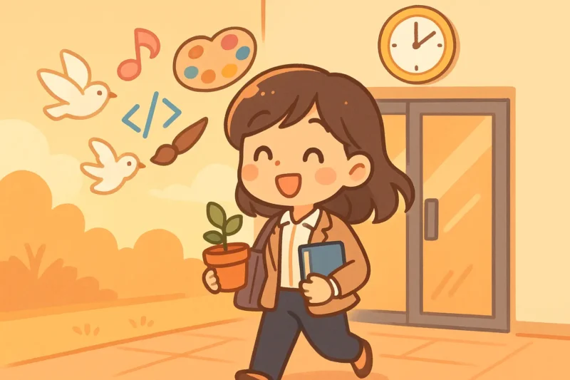 空いた時間で新しいスキルを身につけたり、お仕事の後に自分のための時間を持ったり