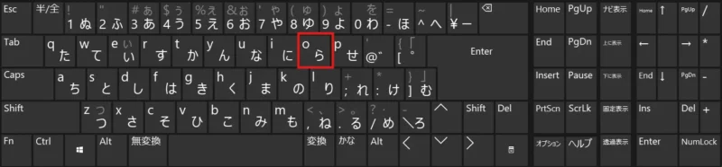 Oキーを押す