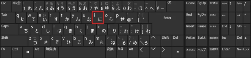 Iキーを押す